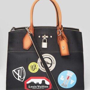 Louis Vuitton Black Calfskin Leather World Tour City Steamer MM Bag